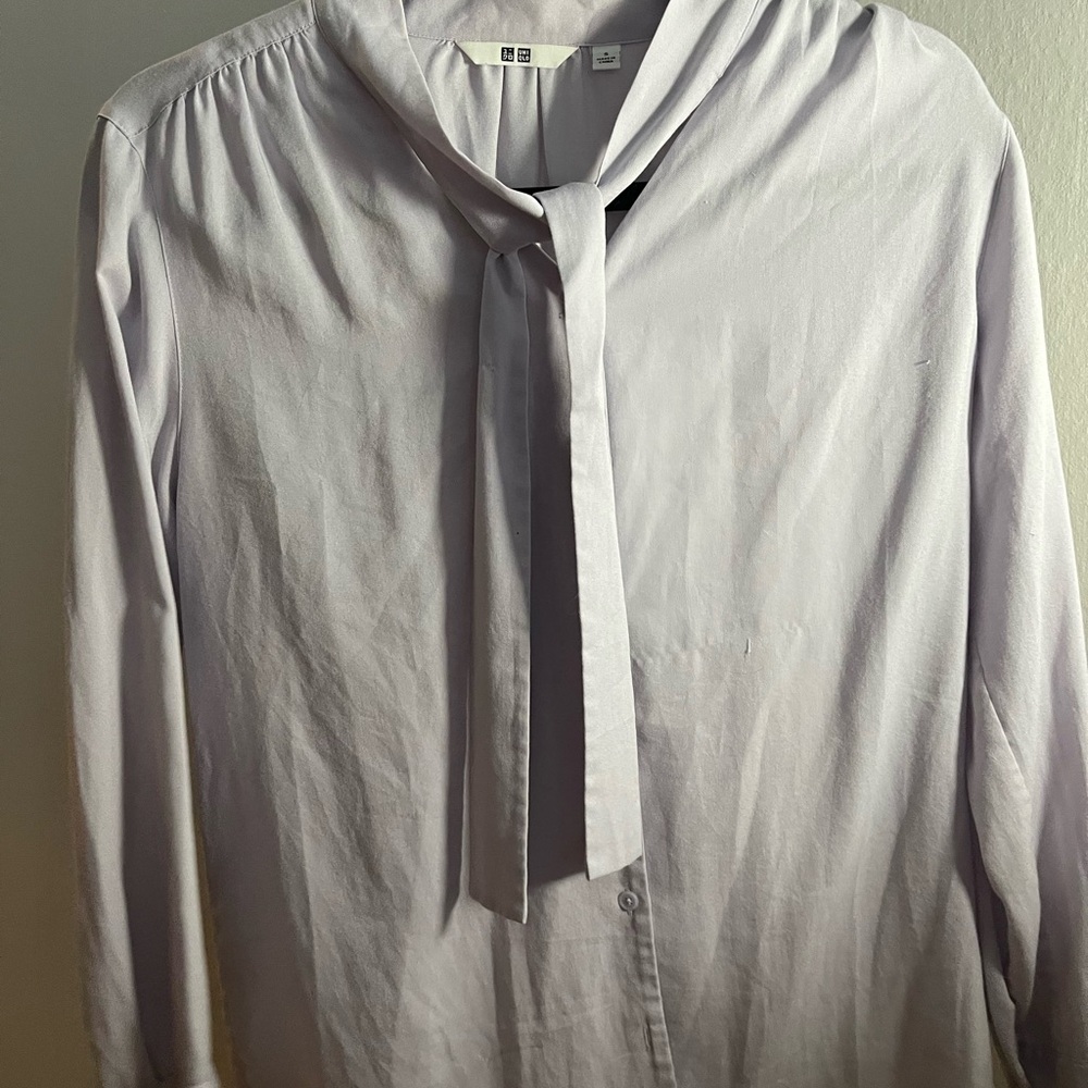 Light Purple Blouse with Tie Neck